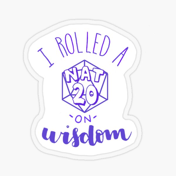 Nat 20 Wisdom Transparent Sticker