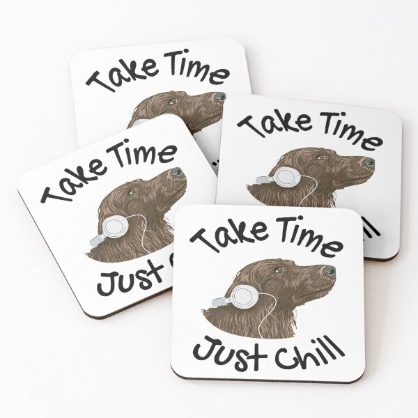 Item preview, Take Time Just Chill (Dog using headphone) designed and sold by arteesketch.
