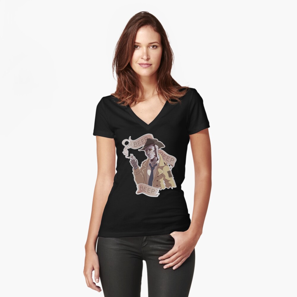 Item preview, Fitted V-Neck T-Shirt designed and sold by jazzajazzjazz.