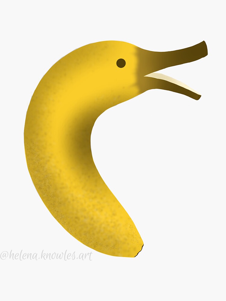"Banana Duck " Sticker by HelenaKsArt Redbubble