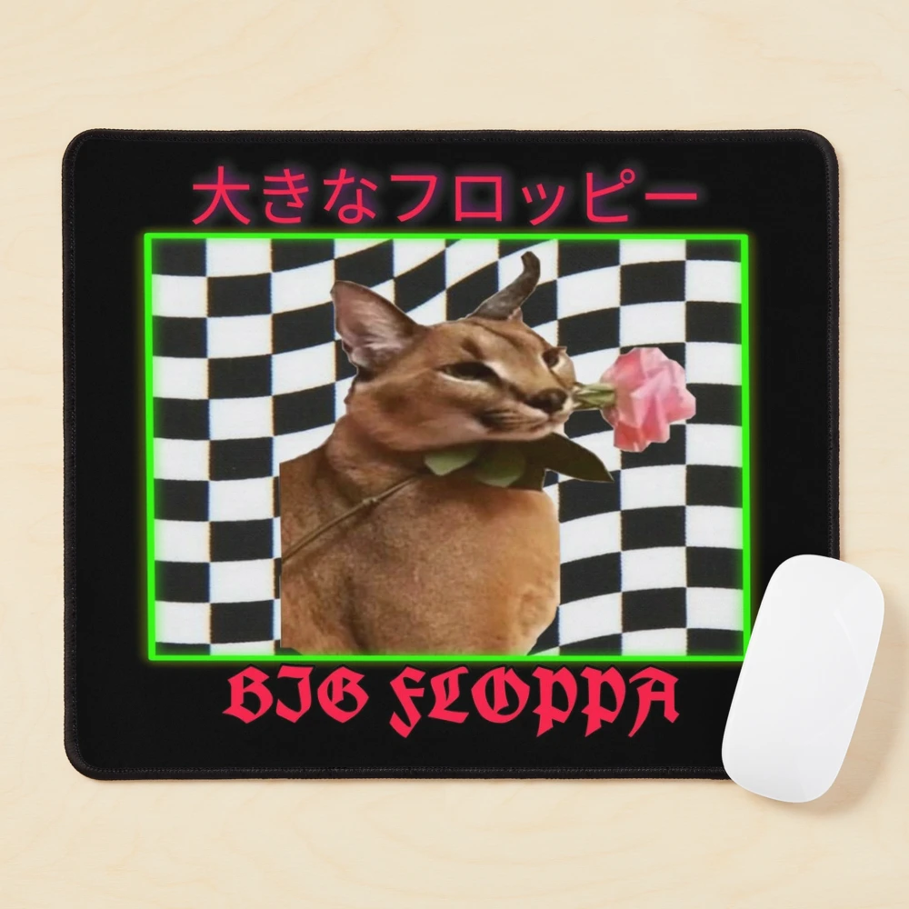 Funny Caracal Cat Floppa Meme Mouse Pad Square Non-Slip Rubber