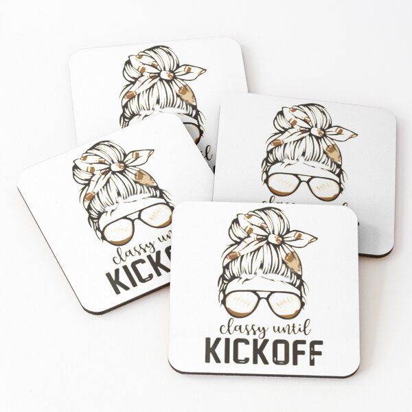 Item preview, Classy Until Kickoff Funny Football Bleached T-Shirt designed and sold by spolayastore.