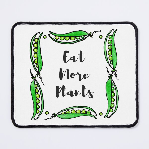 Item preview, EAT MORE PLANTS - Framed in a Wreath of Watercolor Green Peapods designed and sold by Susan Prolman.