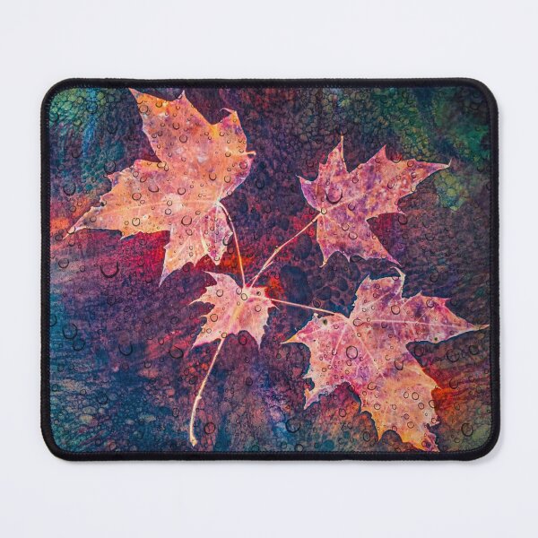 Item preview, Autumn leaves cyanotype with rain drops 1 designed and sold by Red Witch Art.