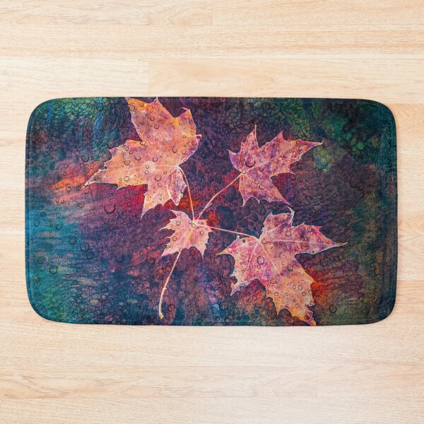 Item preview, Autumn leaves cyanotype with rain drops 1 designed and sold by Red Witch Art.