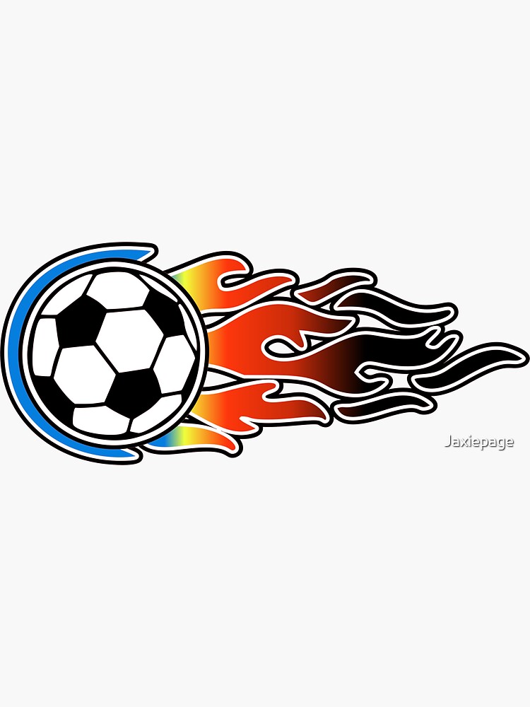 "Flaming Soccer Ball Logo, Graphic, Tshirt, Tote" Sticker for