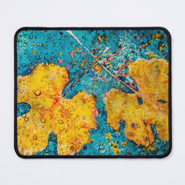 Item preview, Autumn leaves cyanotype with water drops 2 designed and sold by Red Witch Art.