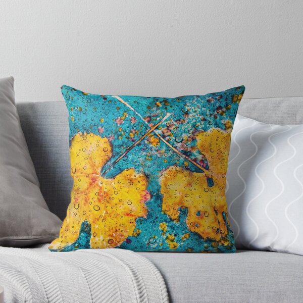Item preview, Autumn leaves cyanotype with water drops 2 designed and sold by Red Witch Art.