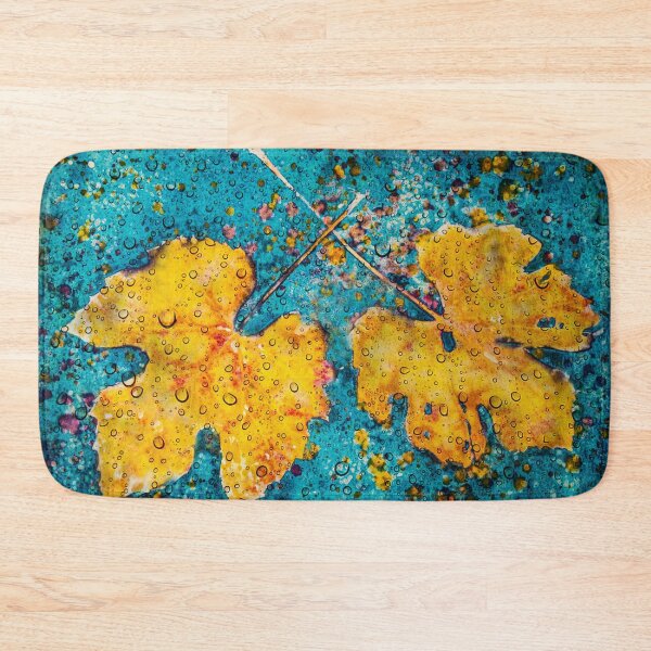 Item preview, Autumn leaves cyanotype with water drops 2 designed and sold by Red Witch Art.
