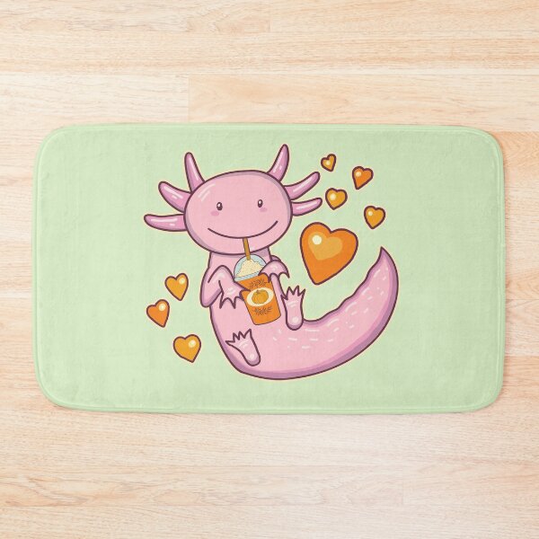Item preview, Cute Axolotl Drinking Pumpkin Spice Latte - Sage Green designed and sold by GrimButterfly.