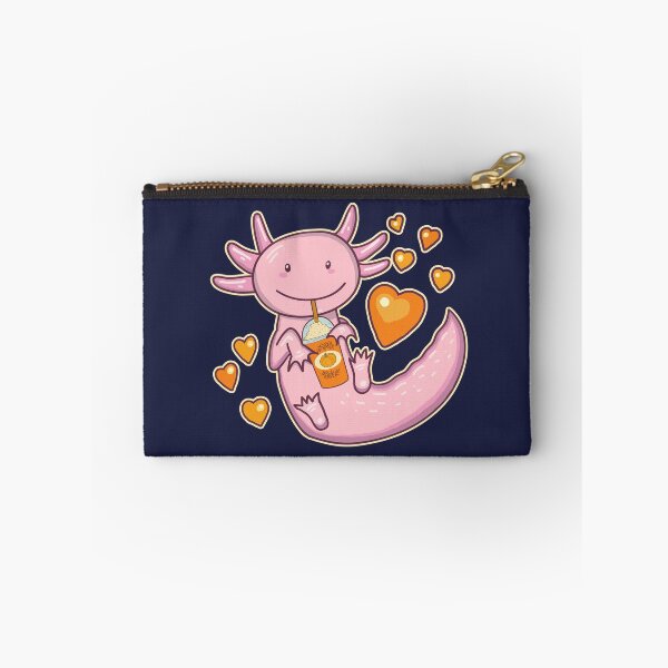 Item preview, Cute Axolotl Drinking Pumpkin Spice Latte - Navy designed and sold by GrimButterfly.