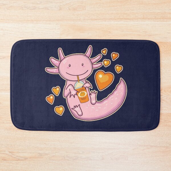 Item preview, Cute Axolotl Drinking Pumpkin Spice Latte - Navy designed and sold by GrimButterfly.