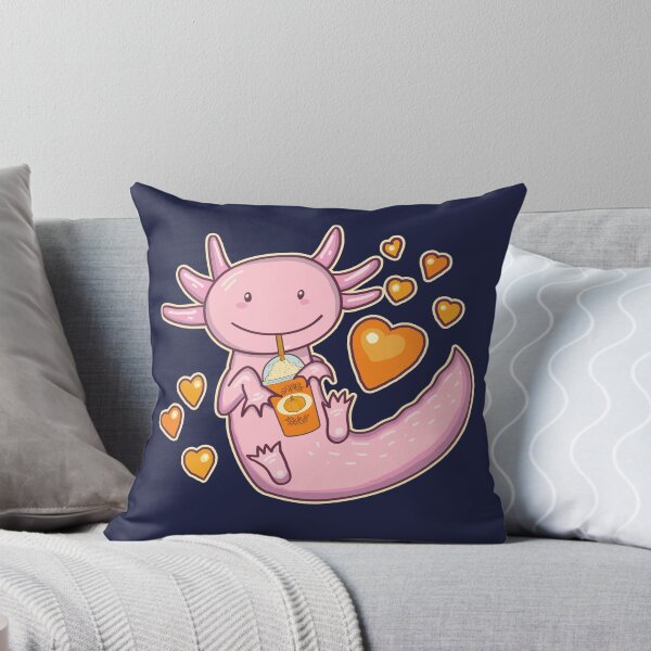 Item preview, Cute Axolotl Drinking Pumpkin Spice Latte - Navy designed and sold by GrimButterfly.