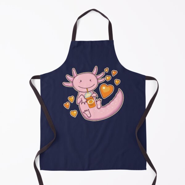 Item preview, Cute Axolotl Drinking Pumpkin Spice Latte - Navy designed and sold by GrimButterfly.