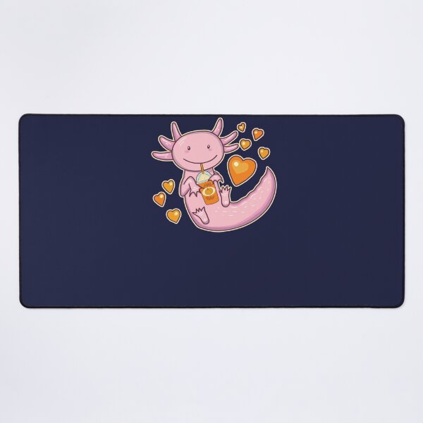 Item preview, Cute Axolotl Drinking Pumpkin Spice Latte - Navy designed and sold by GrimButterfly.