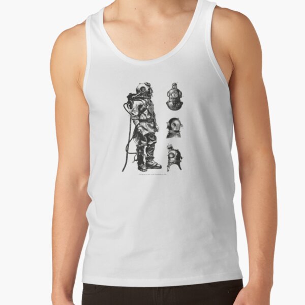 Vintage Deep Sea Diver | Nautical | Black and White | Tank Top