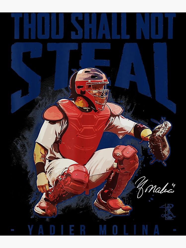 Yadier Molina Thou Shall Not Steal Apparel Greeting Card by Corban