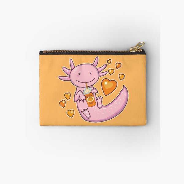 Item preview, Cute Axolotl Drinking Pumpkin Spice Latte - Orange designed and sold by GrimButterfly.