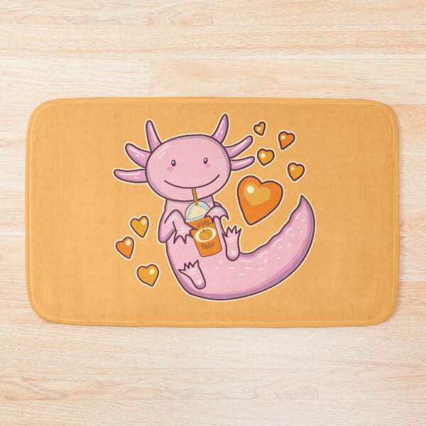 Item preview, Cute Axolotl Drinking Pumpkin Spice Latte - Orange designed and sold by GrimButterfly.