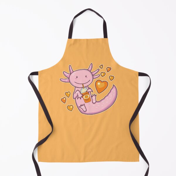 Item preview, Cute Axolotl Drinking Pumpkin Spice Latte - Orange designed and sold by GrimButterfly.