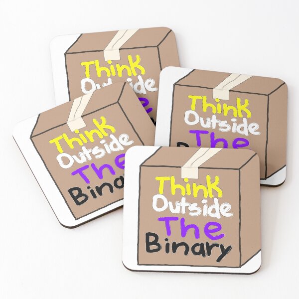 Item preview, "think outside the binary" non-binary pride designed and sold by reesemars.