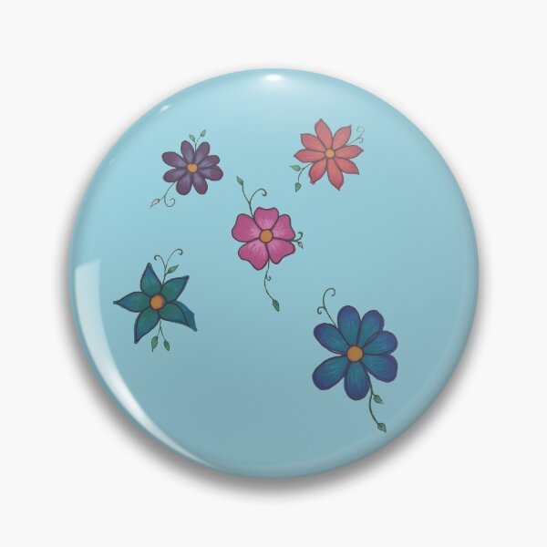 Item preview, simple floral group of lowers stcker pack (blue background) designed and sold by -Lily-Anne-.