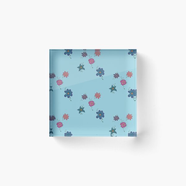 Item preview, simple floral group of lowers stcker pack (blue background) designed and sold by -Lily-Anne-.