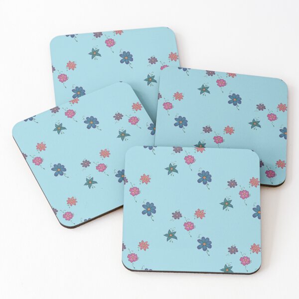Item preview, simple floral group of lowers stcker pack (blue background) designed and sold by -Lily-Anne-.