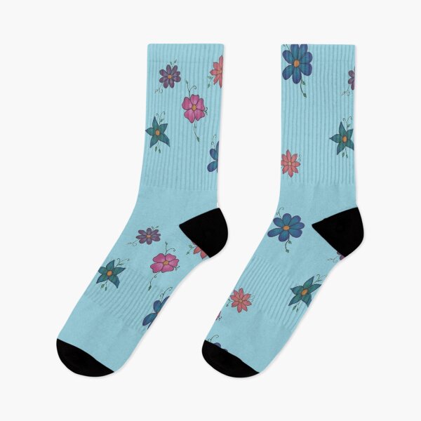 Item preview, simple floral group of lowers stcker pack (blue background) designed and sold by -Lily-Anne-.