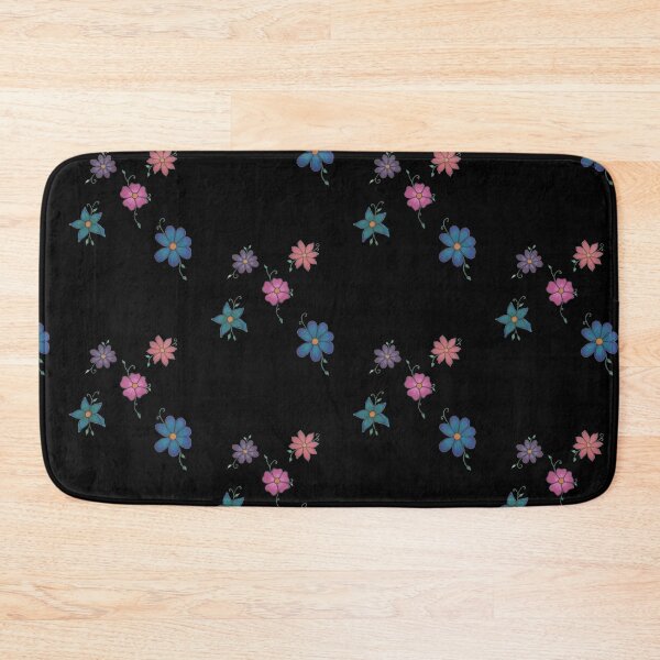 Item preview, simple floral group of lowers stcker pack (black background) designed and sold by -Lily-Anne-.