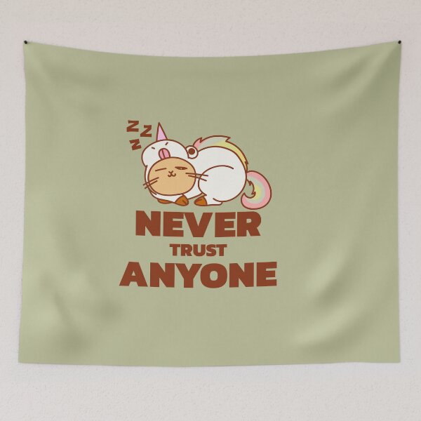 Item preview, Never trust anyone - cat sleeps unicorn - never trust anyone designed and sold by emm-j.