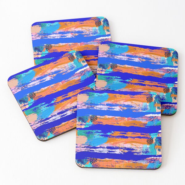 Item preview, Acrylic Stripped Brush Strokes Collage Patterned designed and sold by Designs By YL.