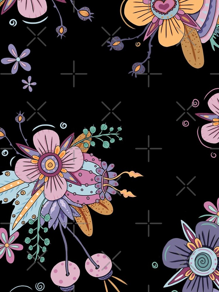 Colorful Flowers - Black by NMilan