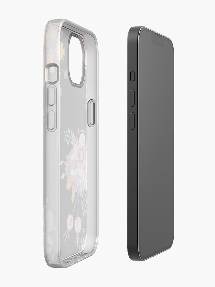 Alternate view of Colorful Flowers - Black iPhone Case
