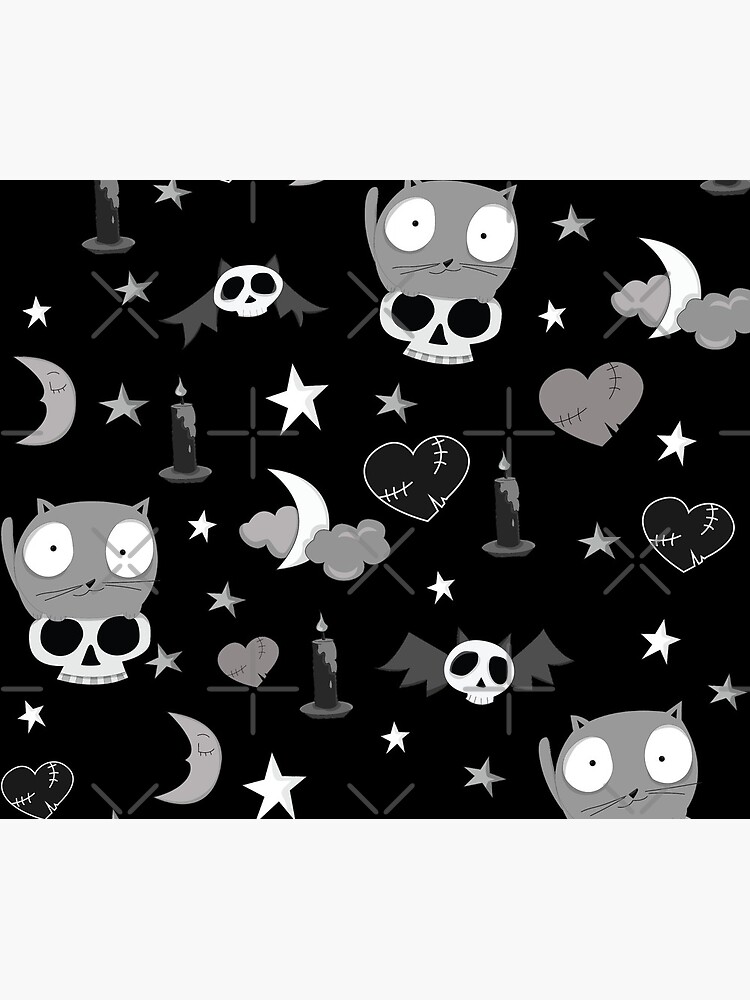 Skull Cat Pattern by Nicola Milan by NMilan
