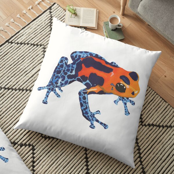 FROG - COLORFUL FROG - POISON FROG - Watercolor Painting Floor Pillow