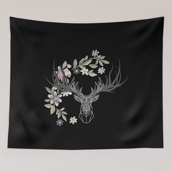 Item preview, Deer Antlers Geometric with Flowers designed and sold by Weklipse.