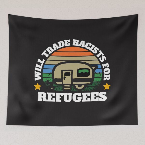 Item preview, Will trade racists for refugees (Camping RV Sunset) designed and sold by UnboundFull.