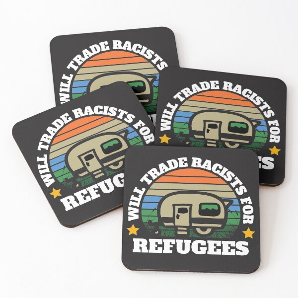 Item preview, Will trade racists for refugees (Camping RV Sunset) designed and sold by UnboundFull.