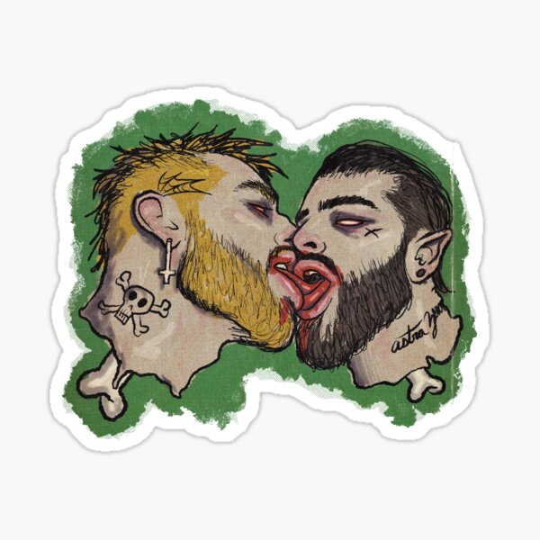 Vintage Gay Horror Kiss Sticker