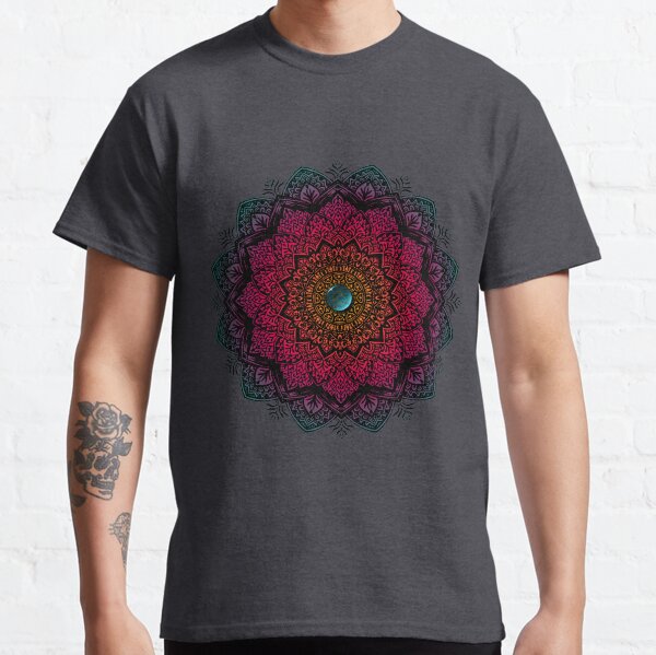 Colourful Mandala with Turquoise Stone Classic T-Shirt