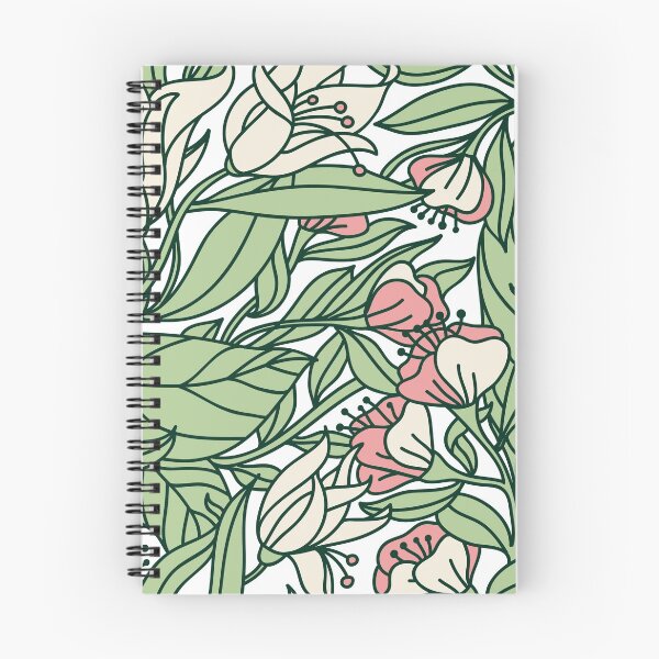 Item preview, Delicate Flowy Floral Sage Green Pink and Cream Stained Glass Effect designed and sold by kindtoearth.