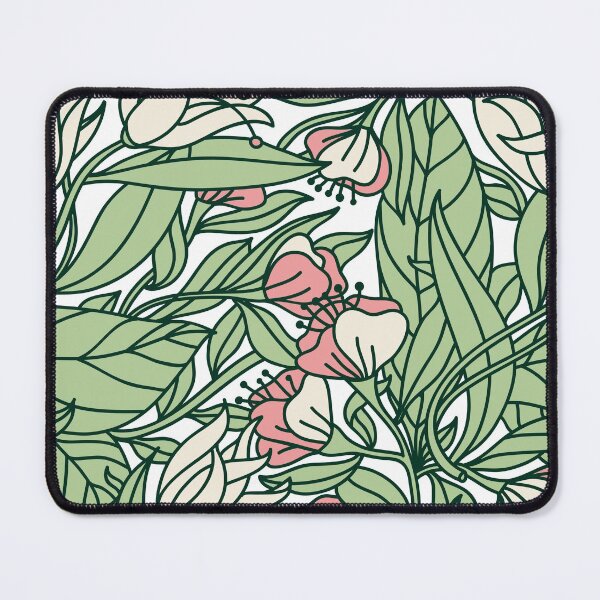 Item preview, Delicate Flowy Floral Sage Green Pink and Cream Stained Glass Effect designed and sold by kindtoearth.