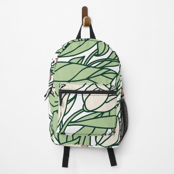 Item preview, Delicate Flowy Floral Sage Green Pink and Cream Stained Glass Effect designed and sold by kindtoearth.