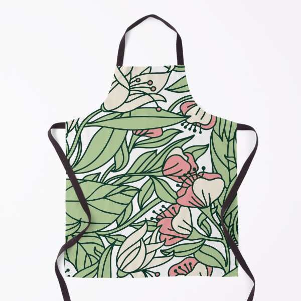 Item preview, Delicate Flowy Floral Sage Green Pink and Cream Stained Glass Effect designed and sold by kindtoearth.