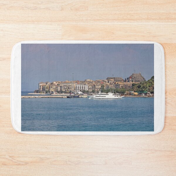 Item preview, Port and old fortress Corfu town Greece designed and sold by goceris.
