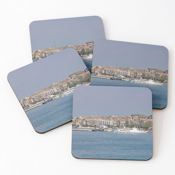 Item preview, Port and old fortress Corfu town Greece designed and sold by goceris.