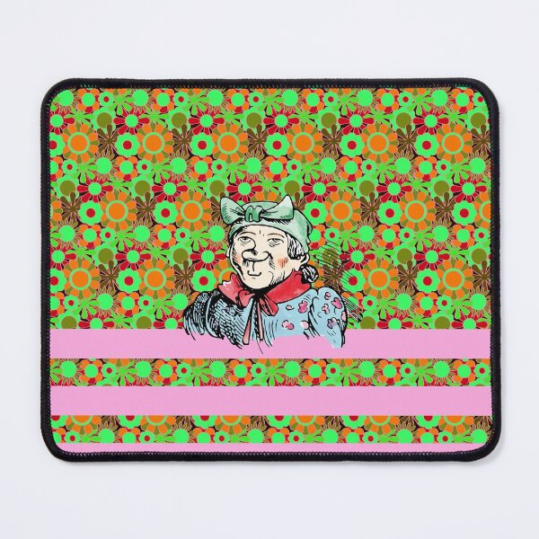 Item preview, Witwe Bolte, floral pattern, colorful illustration Wilhelm Busch designed and sold by Mauswohn.