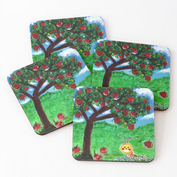 Item preview, Cartoonish Caterpillar and Apple Tree designed and sold by OnigiriDoctor.