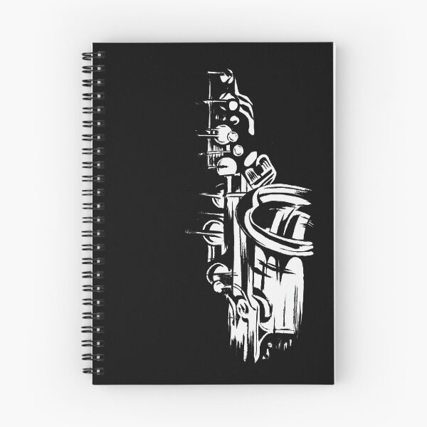 Item preview, Saxophone Keywork Painting - white on black designed and sold by CharlieLondon.